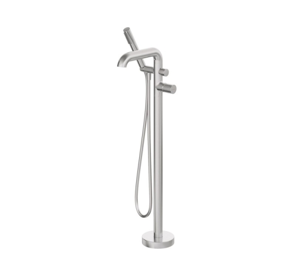 Freestanding bath mixer with shower set
