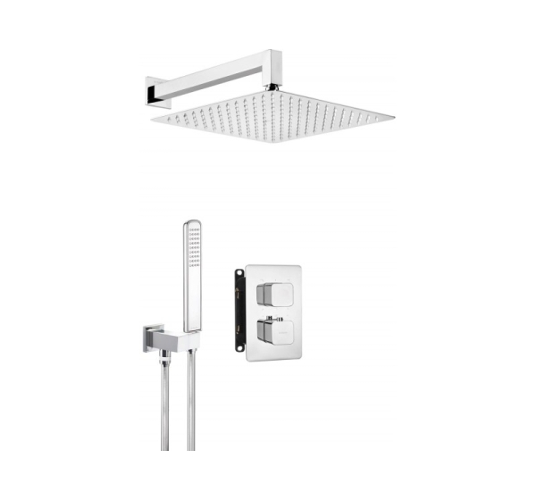 Concealed shower set with thermostatic BOX