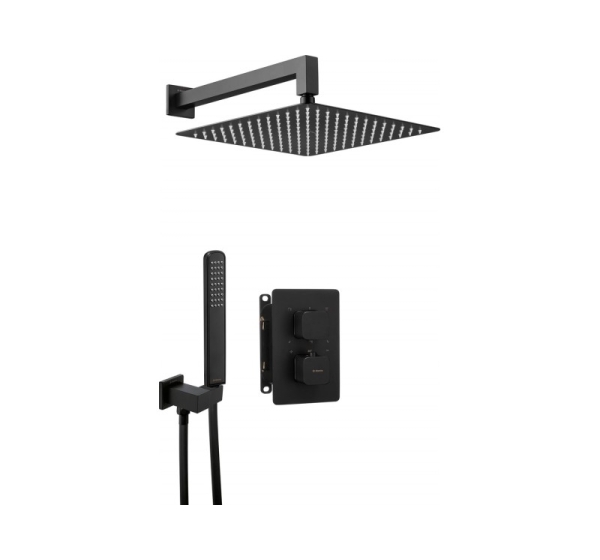 Concealed shower set with thermostatic BOX