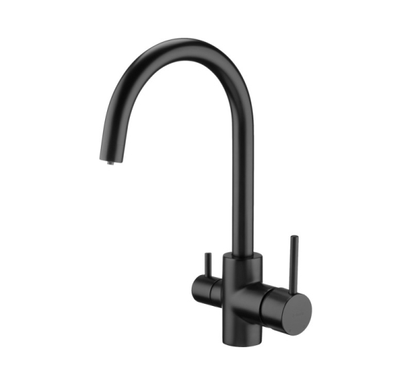 Kitchen faucet with water filter connection