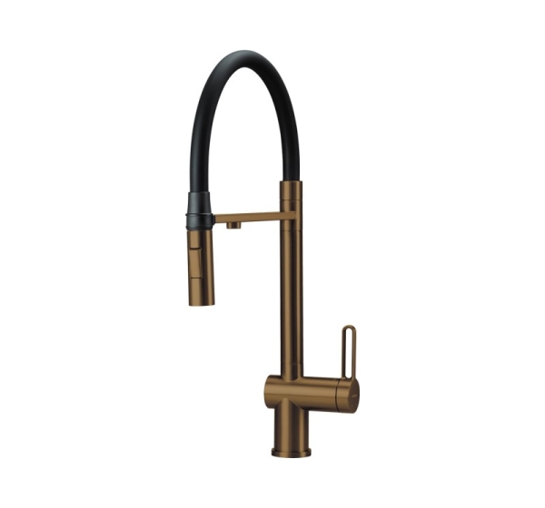 Kitchen faucet with filter and flexible spout