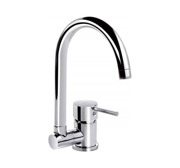 Kitchen faucet with foldable spout