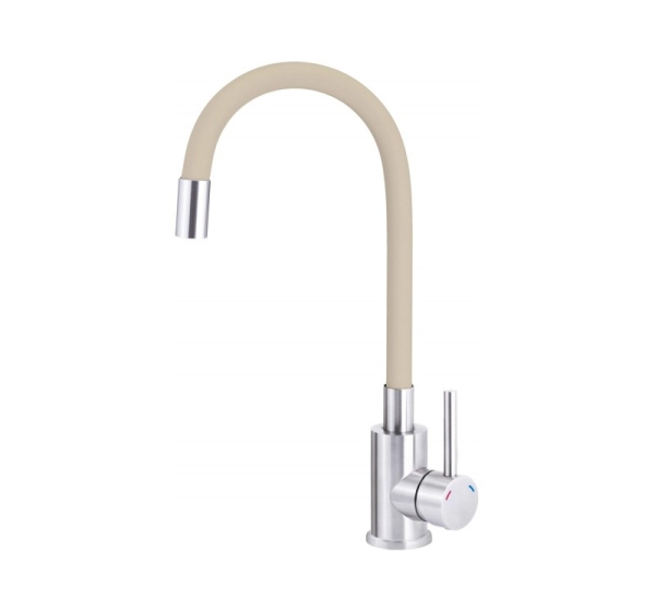 Kitchen faucet with bent spout