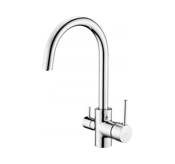 Kitchen faucet with water filter connection