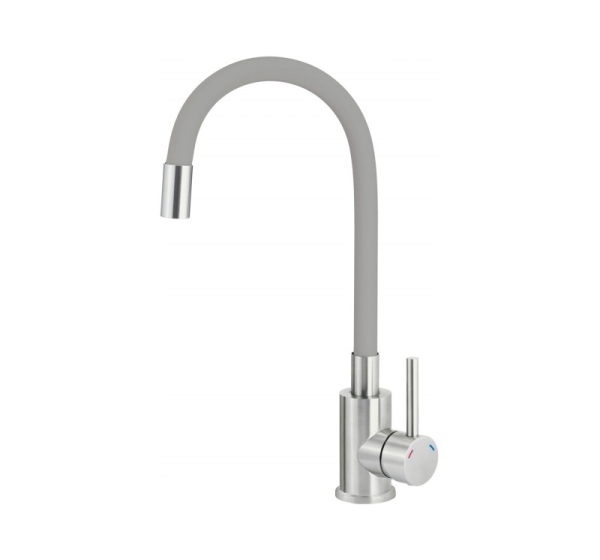 Kitchen faucet with bent spout