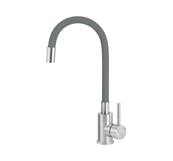 Kitchen faucet with bent spout