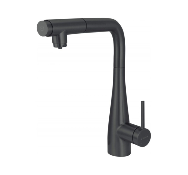 Kitchen faucet with water filter connection with pull-out spout