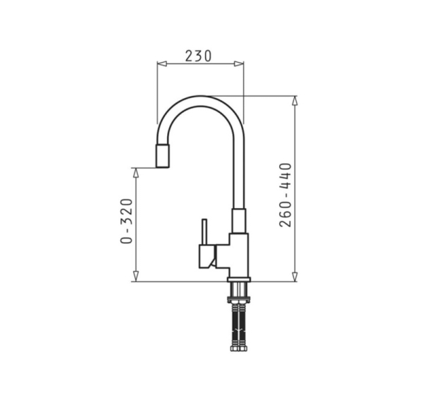 Kitchen mixer PYRAMIS FLESSI black edition