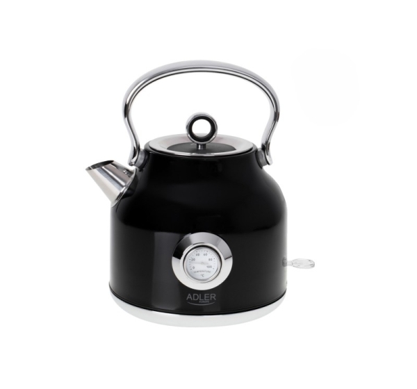 Adler AD 1346B electric kettle 1.7 L 2200 W Black, Metallic