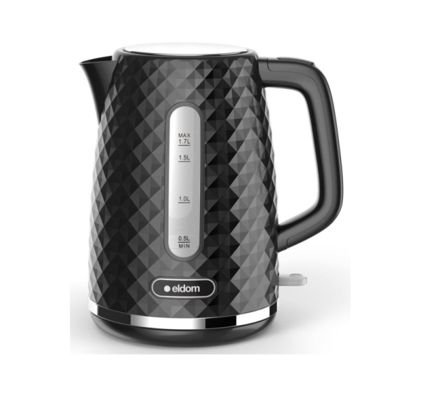 C280C ELDOM Kettle ELLI, capacity 1.7 l, power 2200 W, black, strix, black