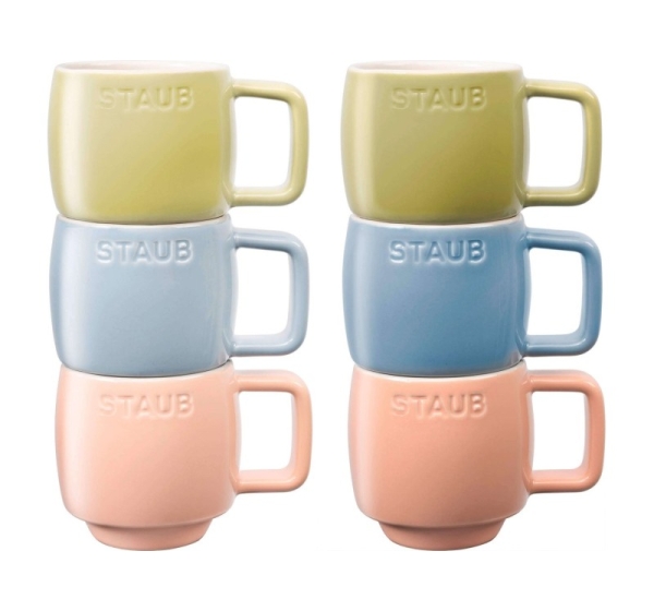 STAUB Set of 6 Ceramic Mugs - Multicolor, 100 ml