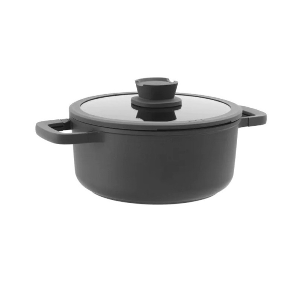 BergHOFF 3950593 soup pot 4.4 L Black Aluminium, Glass, Silicone