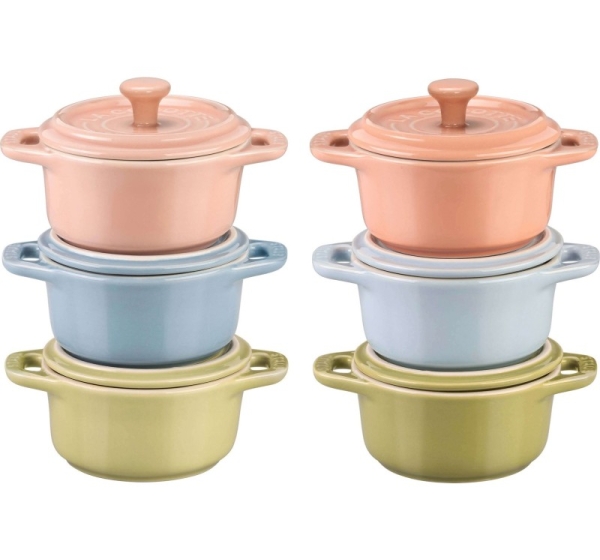 Set 6x Mini Cocotte round 10 cm, multicolor