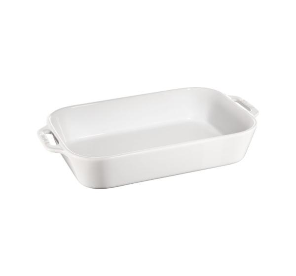 Staub Rectangular Ceramic Platter - 4.5 ltr, White