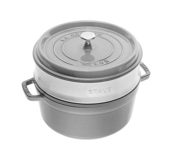 STAUB La Cocotte cast iron round pot with insert 40508-819-0 - 3.8 ltr. graphite