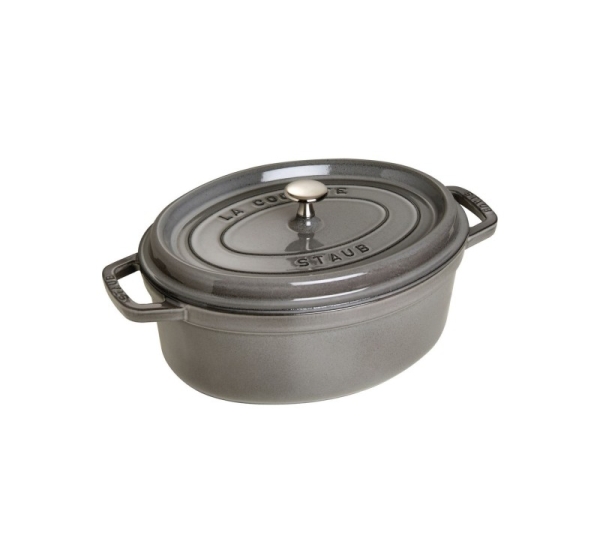 STAUB Oval cast iron pot 3.2l graphite
