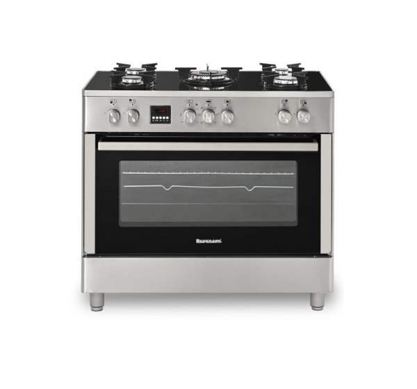 Ravanson KWGE-K90 Glass Inox gas-electric cooker