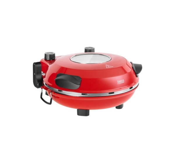Pizza oven TEESA SUPREME, 1200 W, 32 cm, window, removable stone, dual heating control