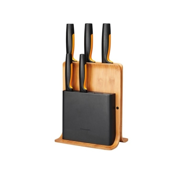 Fiskars 1057552 knife block Slot knife block Bamboo, Plastic, Stainless steel Wood