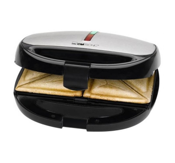 Clatronic ST/WA 3670 sandwich maker 800 W Black, Stainless steel