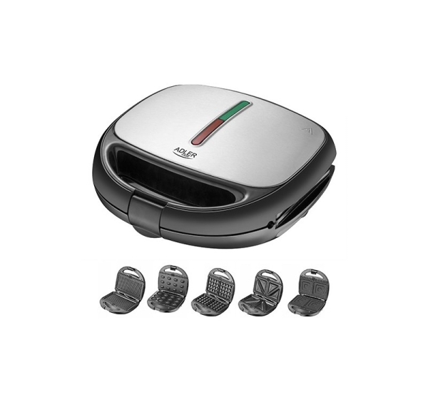 Adler AD 3040 sandwich maker 1200 W Black, Grey