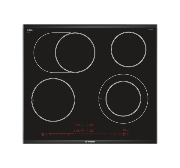 Bosch Serie 8 PKN675DP1D hob Black, Stainless steel Built-in Ceramic 4 zone(s)