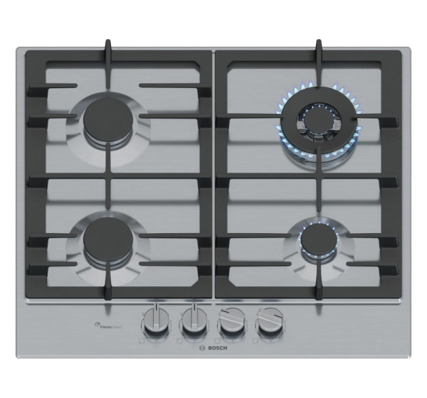 Bosch Serie 6 PCH6A5I90 hob Stainless steel Built-in 60 cm Gas 4 zone(s)