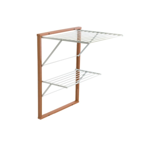 ARREDAMENTI KEVIN Wall-mounted drying rack - 64 x 67 cm, Brown