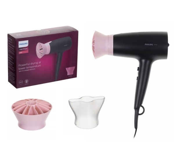 Philips BHD350/10 hair dryer 2100 W Black, Pink