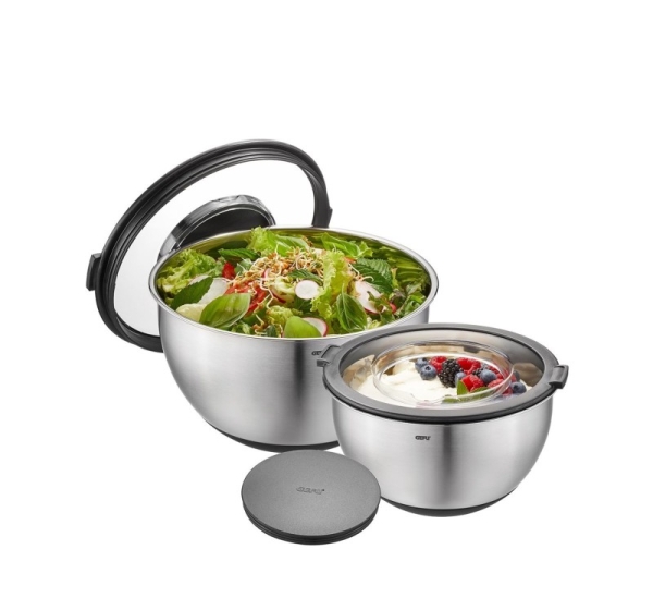 SET OF 2 BOWLS WITH LID GEFU MUOVO G-35055