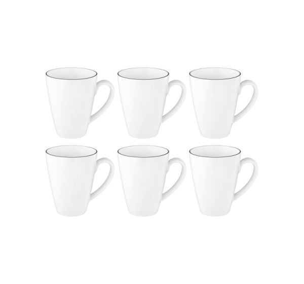SELTMANN LIDO BLACK LINE Set of 6 mugs with handle