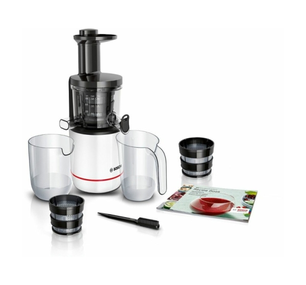 Bosch MESM500W juice maker Slow juicer 150 W Black, White