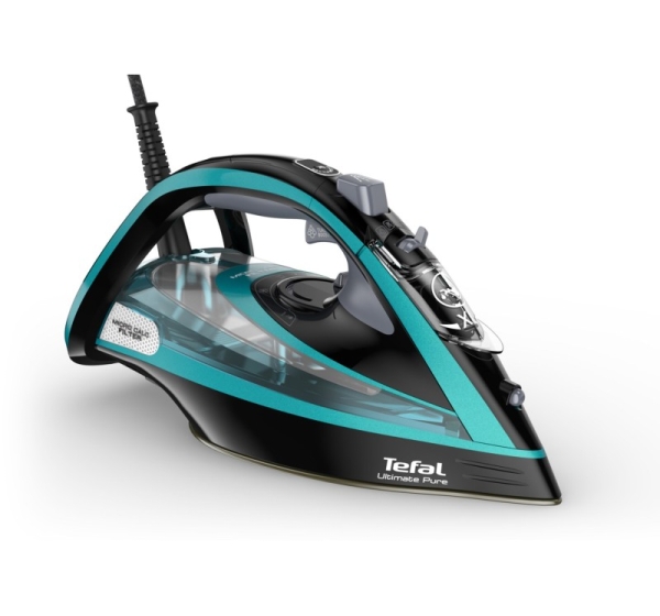 Tefal Ultimate Pure FV9844 Dry & Steam iron Durilium Autoclean soleplate 3200 W Black, Blue
