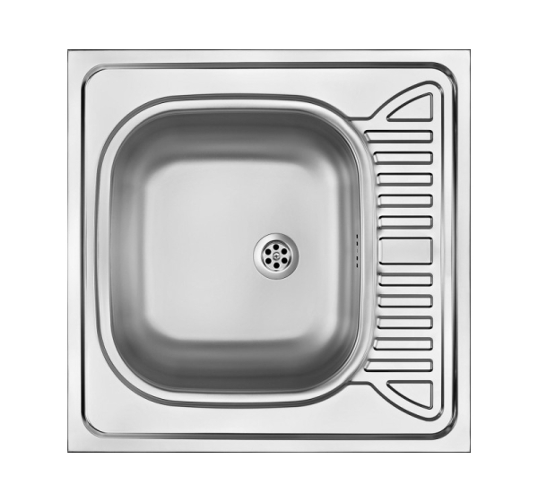 1-bowl steel sink with drainer - overlay