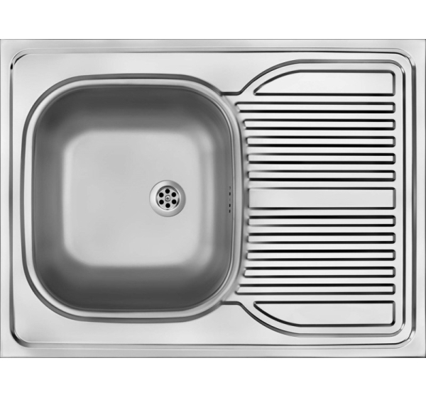 1-bowl steel sink with drainer - overlay