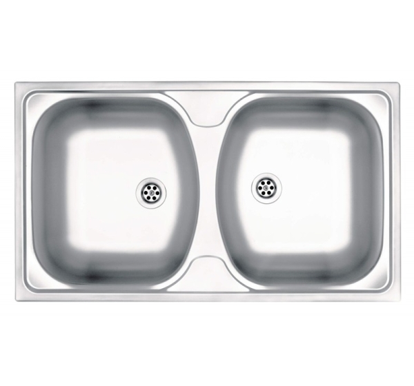 2-bowl steel sink