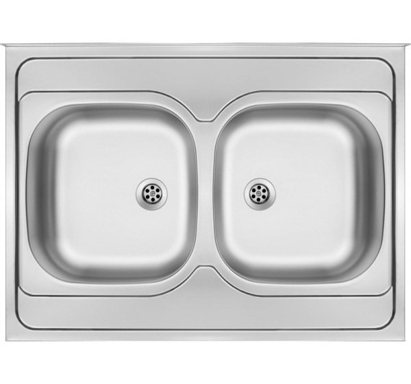 2-bowl steel sink - overlay