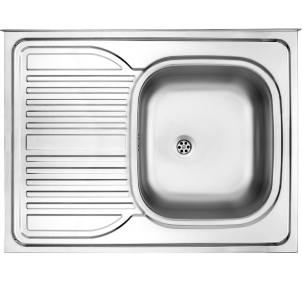 Steel sink 1-bowl with left drainer inset