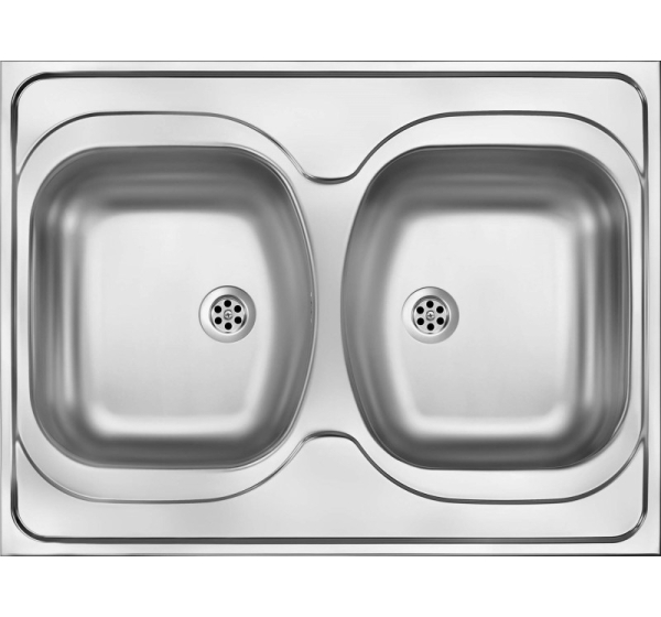 2-bowl steel sink - overlay