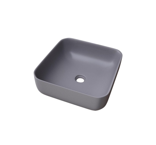 WASHBASIN CATANIA 385X385X140 MATT GREY