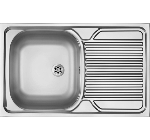 1-bowl steel sink with drainer - overlay