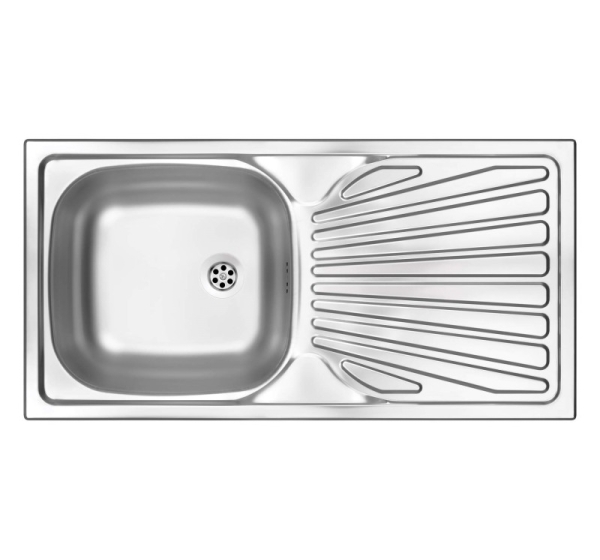 1-bowl steel sink with drainer