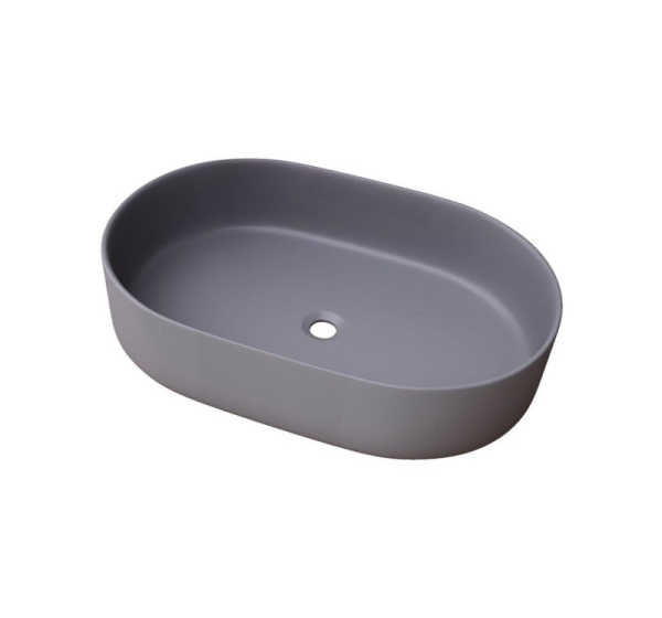 WASHBASIN TRAPANI 600X380X125 MATT GREY