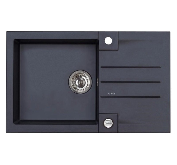 SINK WITH A SIPHON (ROCK 130 91 BLACK
