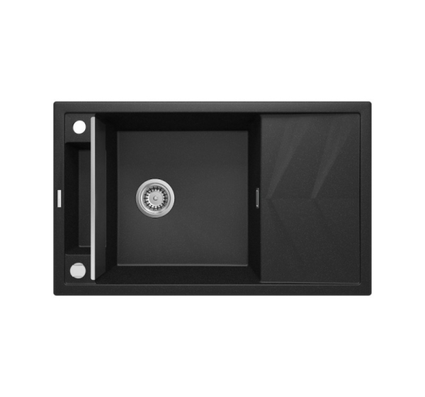 1-BOWL MAGNETIC GRANITE SINK WITH DRAINER DEANTE GRAPHITE METALLIC MAGNETIC