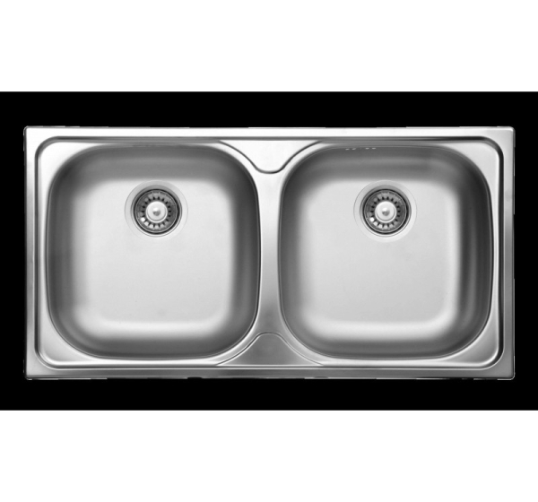 2-bowl steel sink