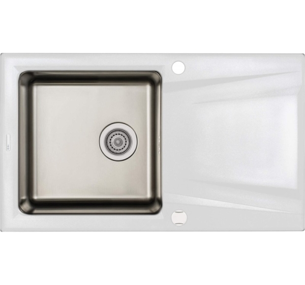1-bowl granite-steel sink with drainer