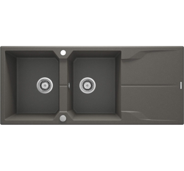 2-bowl granite sink with drainer