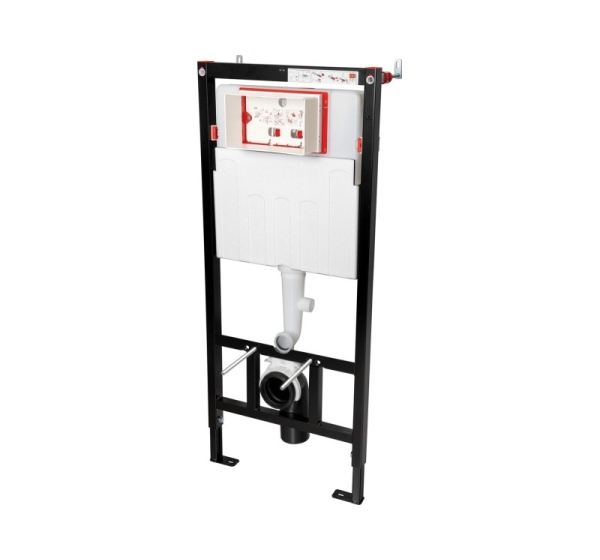 Concealed frame for wall-hung toilets with odour/condensate extraction