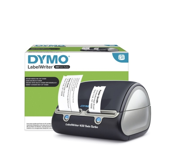 DYMO LabelWriter 450 Twin Turbo Label Maker Direct Thermal Label Printer Fast 71 Label-per-Minute Printing of LabelsBarcodes & More Computer Connection